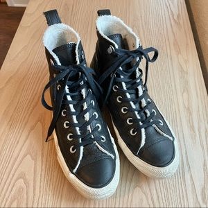 Converse CTAS Hiker Leather Boot Sneaker Hi Sherpa Lined